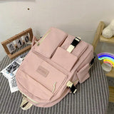 Canvas Backpack Large-Capacity Schoolbag Light Travel Bag