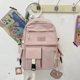 Canvas Backpack Large-Capacity Schoolbag Light Travel Bag
