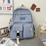 Canvas Backpack Large-Capacity Schoolbag Light Travel Bag