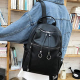 Casual Soft Leather Backpack Solid Large Capacity School Bags