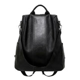 Female Anti-theft Backpack Classic PU Leather Solid Backpack Canta Shoulder Bags