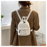 Female Mini Plush Backpack Solid Little Girls Wild Soft Autumn Winter Small Dayp