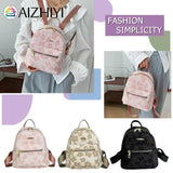 Flower Print Small Backpack Canvas School Bag
