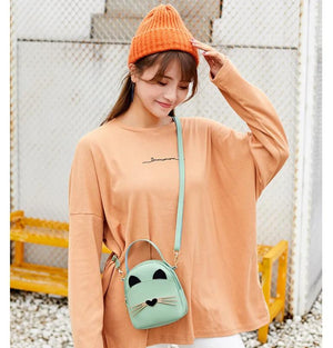 Ladies Cat Pattern Small Bag Printed Backpack H231D