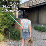 Vintage Rhinestone Small Backpack Girls Canvas Denim Schoolbags