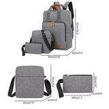 3pcs Student Backpack with Crossbody Bags Solid Shoulder Bag