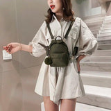 Solid Nylon Water Proof Mini Backpack Crossbody Bag