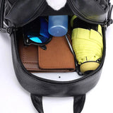 Mini PU Leather Backpack for Teens College School Travel