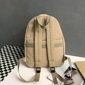 Solid Backpacks Students Brief Unisex Couples Travel Casual All-match School Bag