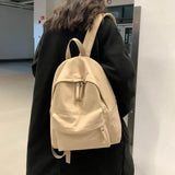 Solid Backpacks Students Brief Unisex Couples Travel Casual All-match School Bag