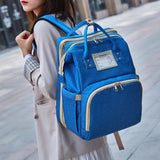 3-in-1 Diaper Bag with Portable Bassinet - Multifunctional Travel Mommy Bag