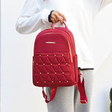 Ladies Casual Shoulder Backpack with Rivet Diamond
