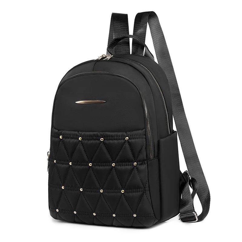 Ladies Casual Shoulder Backpack with Rivet Diamond