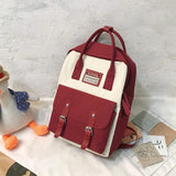 Nylon Backpack Waterproof School Bags for Girls Patchwork Female Handbag