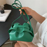 One-Shoulder Messenger Dumpling Bag Artifici...