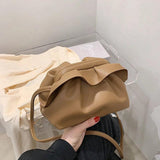 One-Shoulder Messenger Dumpling Bag Artifici...