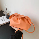 One-Shoulder Messenger Dumpling Bag Artifici...