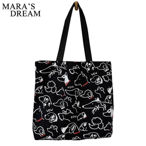 Mara's Dream Canvas Bag Japanese Style Cartoon Dog Eco Shoulder Bag