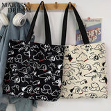 Mara's Dream Canvas Bag Japanese Style Cartoon Dog Eco Shoulder Bag