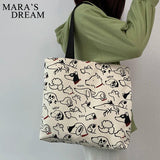 Mara's Dream Canvas Bag Japanese Style Cartoon Dog Eco Shoulder Bag