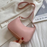 Retro Solid PU Leather Shoulder Bag Casual Women Hobos Handbags