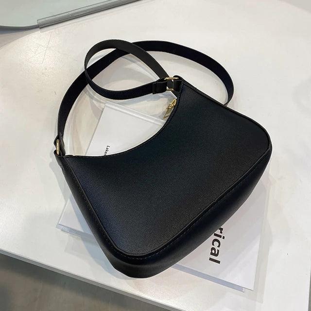 Retro Solid PU Leather Shoulder Bag Casual Women Hobos Handbags