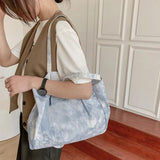 Canvas Tie Dye Print Shoulder Bag Large Capacity Tote