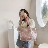 Canvas Tie Dye Print Shoulder Bag Large Capacity Tote