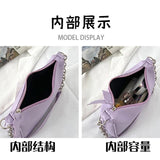 Shoulder Bags Women Underarm Chain Bag PU Candy Colors Zipper Summer Students