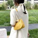 Shoulder Bags Women Underarm Chain Bag PU Candy Colors Zipper Summer Students