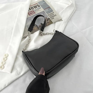 Shoulder Bags Women Underarm Chain Bag PU Candy Colors Zipper Summer Students