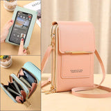 Women Soft Leather Wallets Touch Screen Cell Phone Purse