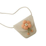Stylish Braided Crossbody Purse Flower Pendant Small Shoulder Bag