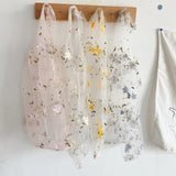 Flower Embroidery Women Handbag Transparent Organza Casual Tote Shoulder Bag