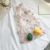 Flower Embroidery Women Handbag Transparent Organza Casual Tote Shoulder Bag