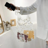 Flower Embroidery Women Handbag Transparent Organza Casual Tote Shoulder Bag