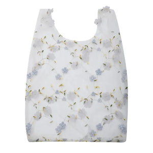 Flower Embroidery Women Handbag Transparent Organza Casual Tote Shoulder Bag