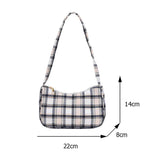 Women Plaid Pattern Printing Shoulder Underarm Bags Casual Cloth Handbags