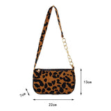 Leopard Print Underarm Bag Soft Women Handbag