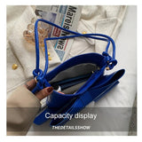Women's Bowknot Shoulder Bag, Multi-use Handbag Tote, White/Blue/Black