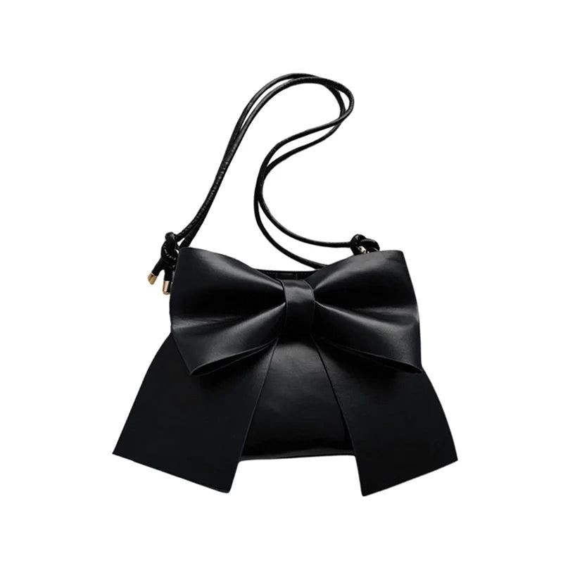 Women's Bowknot Shoulder Bag, Multi-use Handbag Tote, White/Blue/Black