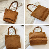 Women's Corduroy Shoulder Bag Casual Handbag Large Capacity Messenger Underarm B