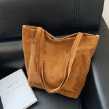 Women's Corduroy Shoulder Bag Casual Handbag Large Capacity Messenger Underarm B