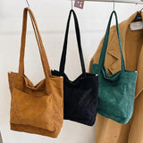 Women's Corduroy Shoulder Bag Casual Handbag Large Capacity Messenger Underarm B