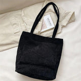 Women's Corduroy Shoulder Bag Casual Handbag Large Capacity Messenger Underarm B