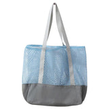 Summer Japanese Women's Fold Canvas Mesh Beach Tote Handbag