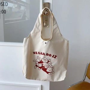 Cartoon Canvas Shoulder Bag for Girls