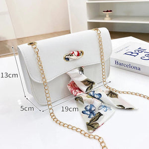 Small Shoulder Bags with Silk Scarf for Women