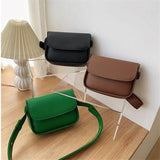 Women's Small Leather Messenger Bag Flap Shoulder Handbag