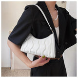 Fashionable Shoulder Bag, Solid Textured Surface, Zipper Closure, Large Capacity